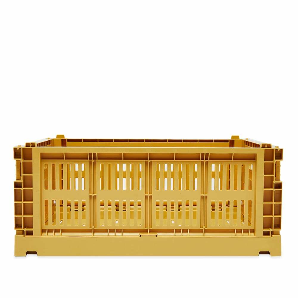 HAY Medium Recycled Colour Crate in Golden Yellow HAY
