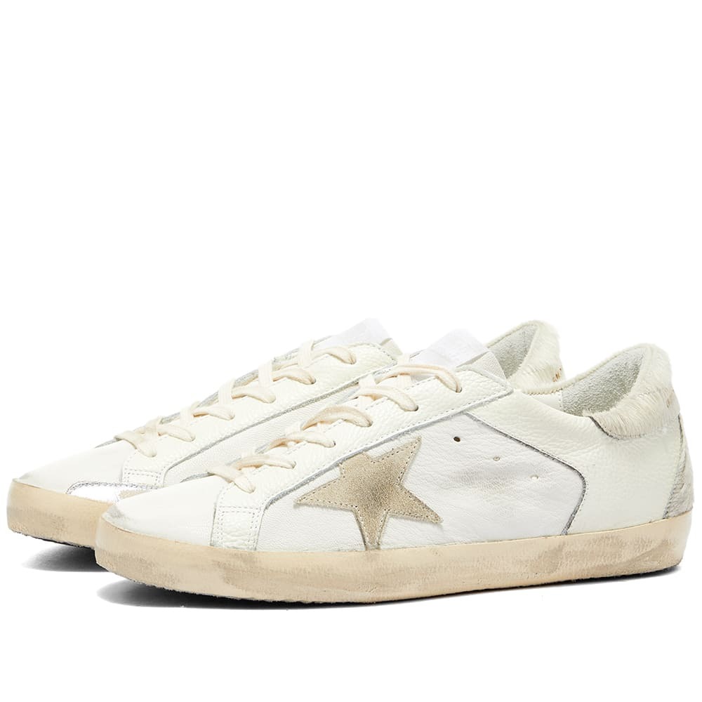 Golden Goose Women's Super-Star Leather Sneakers in White/Cream/Silver ...