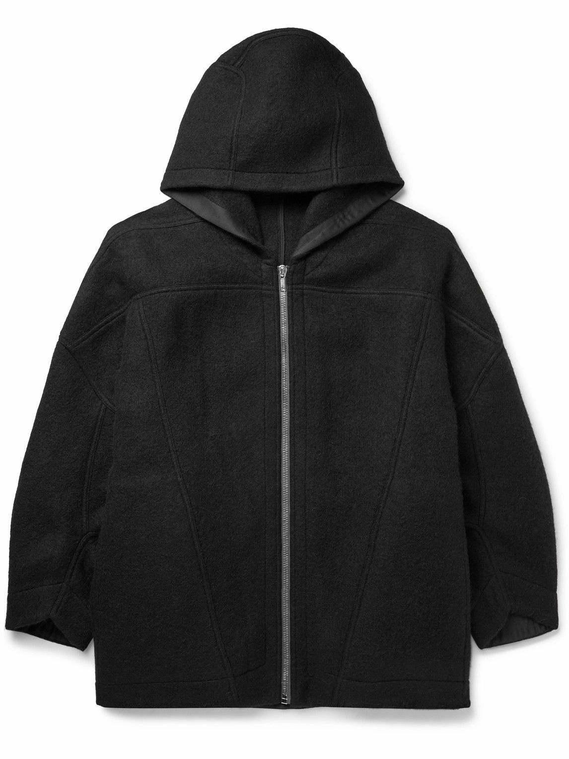 Rick Owens - Peter Oversized Wool and Alpaca-Blend Hooded Jacket - Black