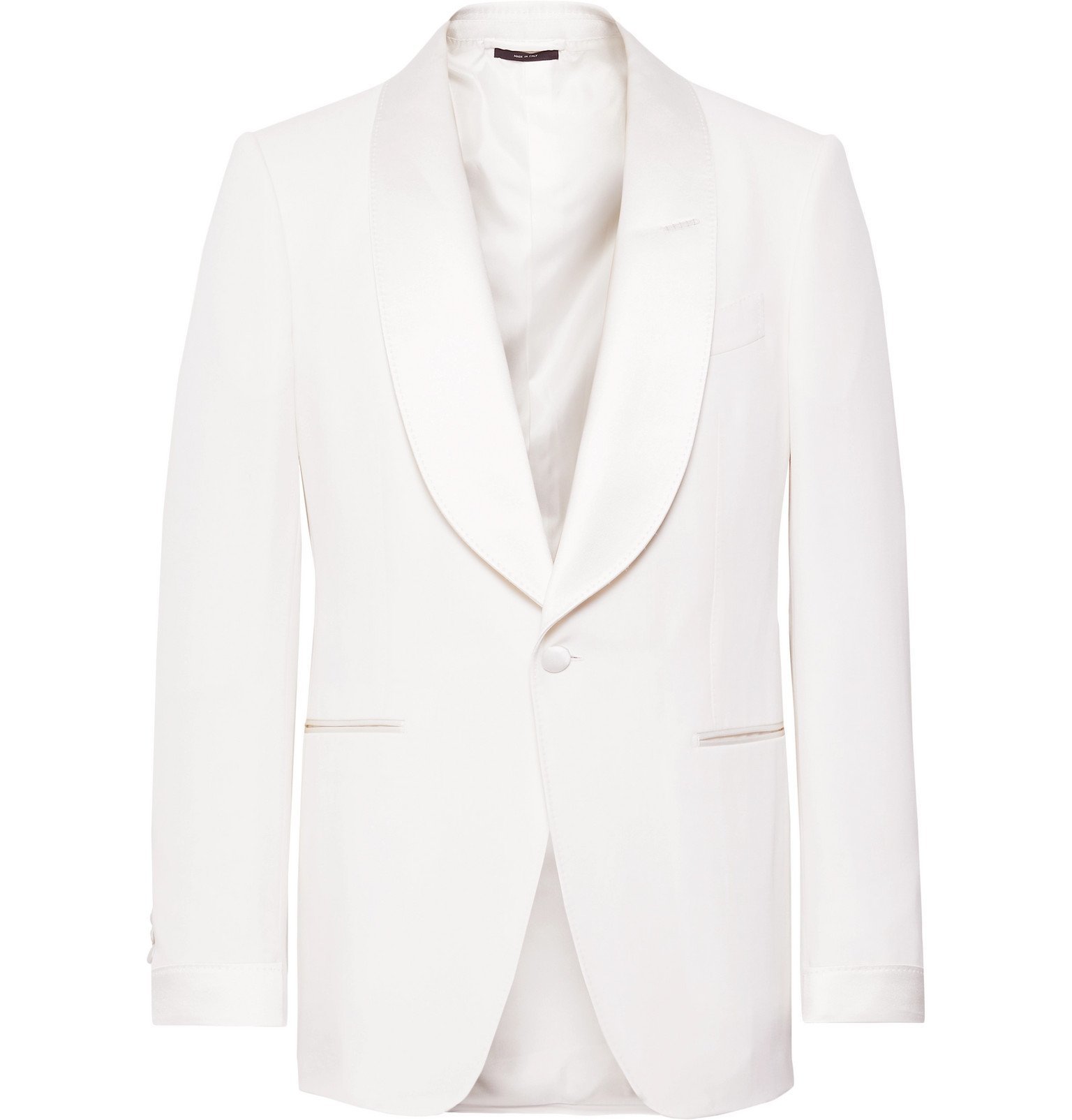 TOM FORD - Cream Shelton Slim-Fit Satin-Trimmed Wool and Mohair-Blend ...