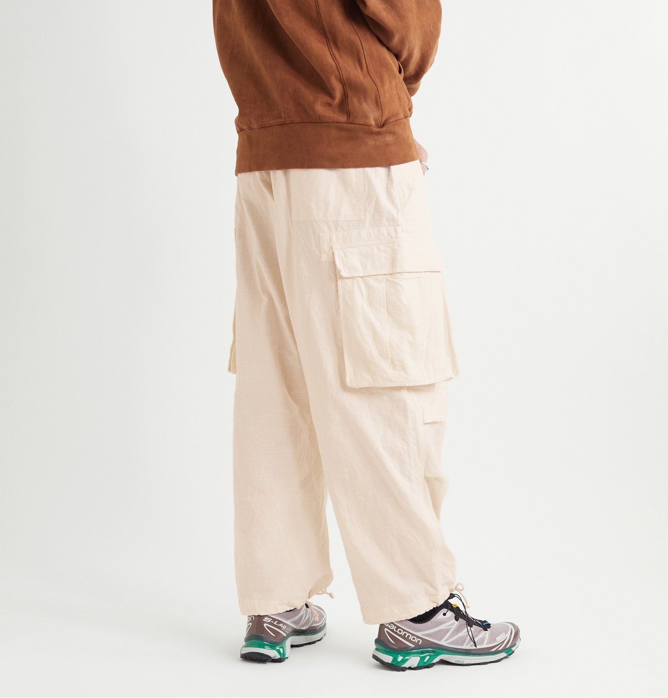 Story Mfg. - Peace Organic Slub Cotton Cargo Trousers - Neutrals