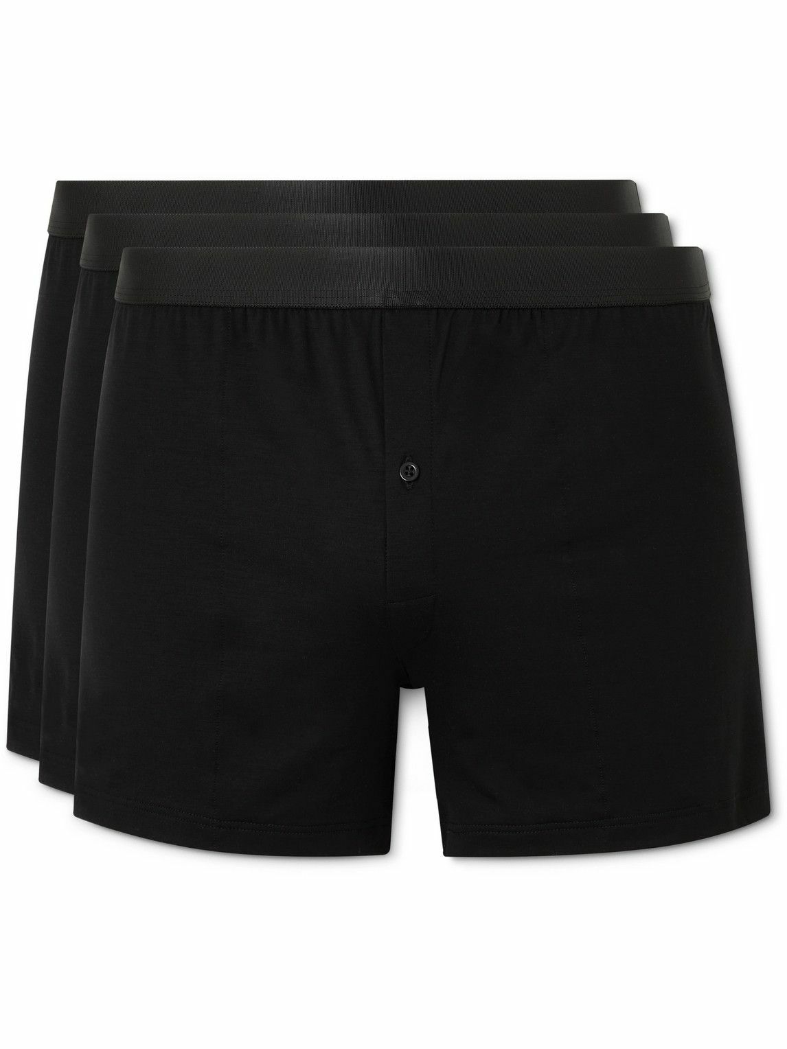 CDLP - Three-Pack Slim-Fit Stretch-Lyocell Boxer Shorts - Black CDLP