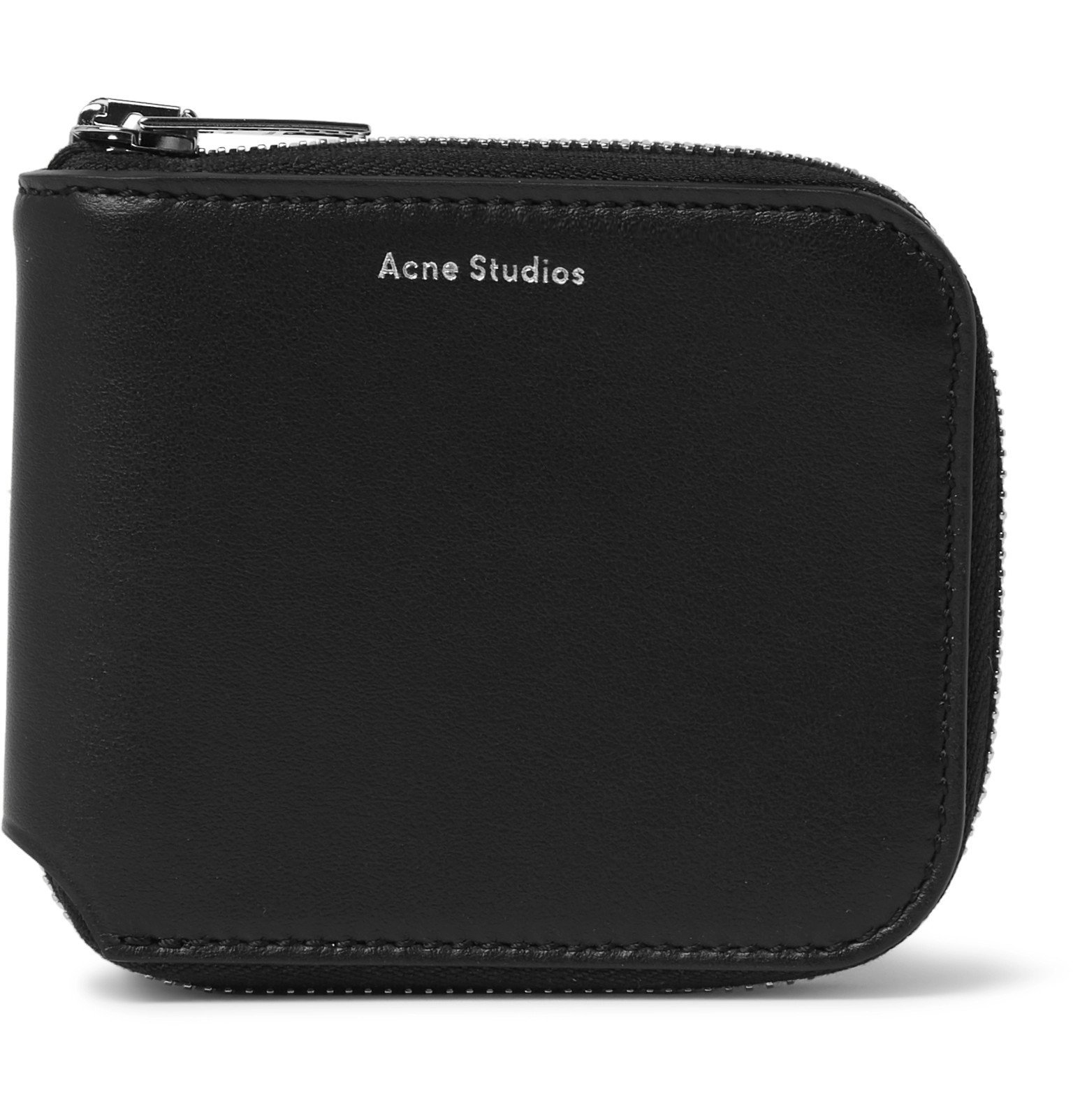 Acne Studios - Kei S Logo-Print Leather Zip-Around Wallet - Black Acne ...
