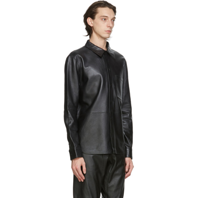 Stand Studio Black Leather Victor Shirt 