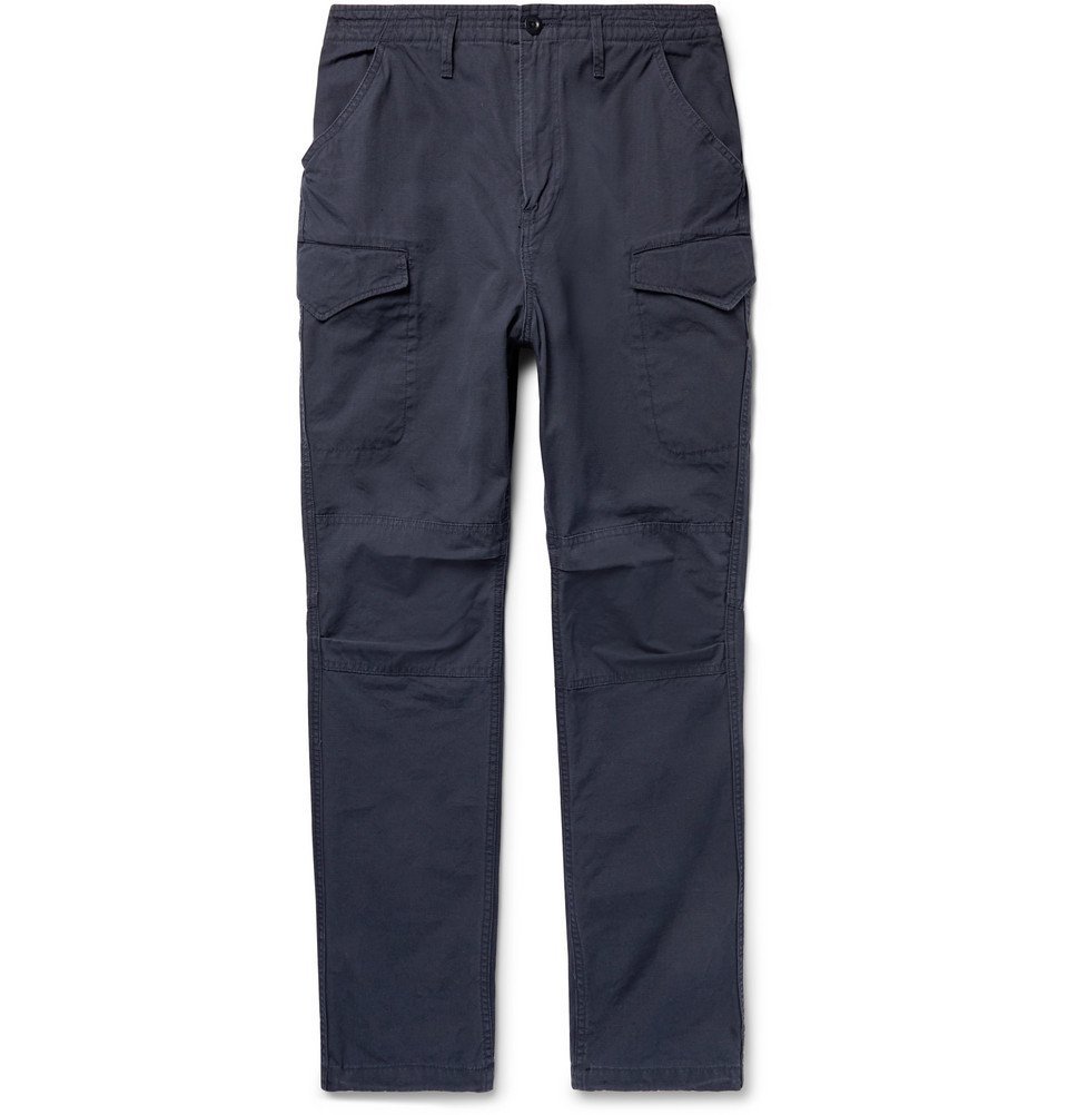 navy cargo trousers