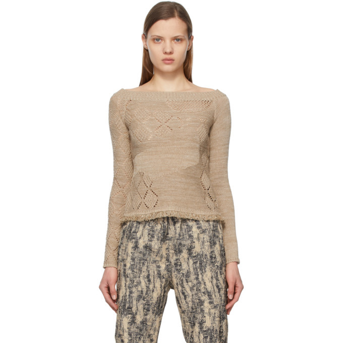 Andersson Bell Beige Matmata Off-The-Shoulder Sweater Andersson Bell