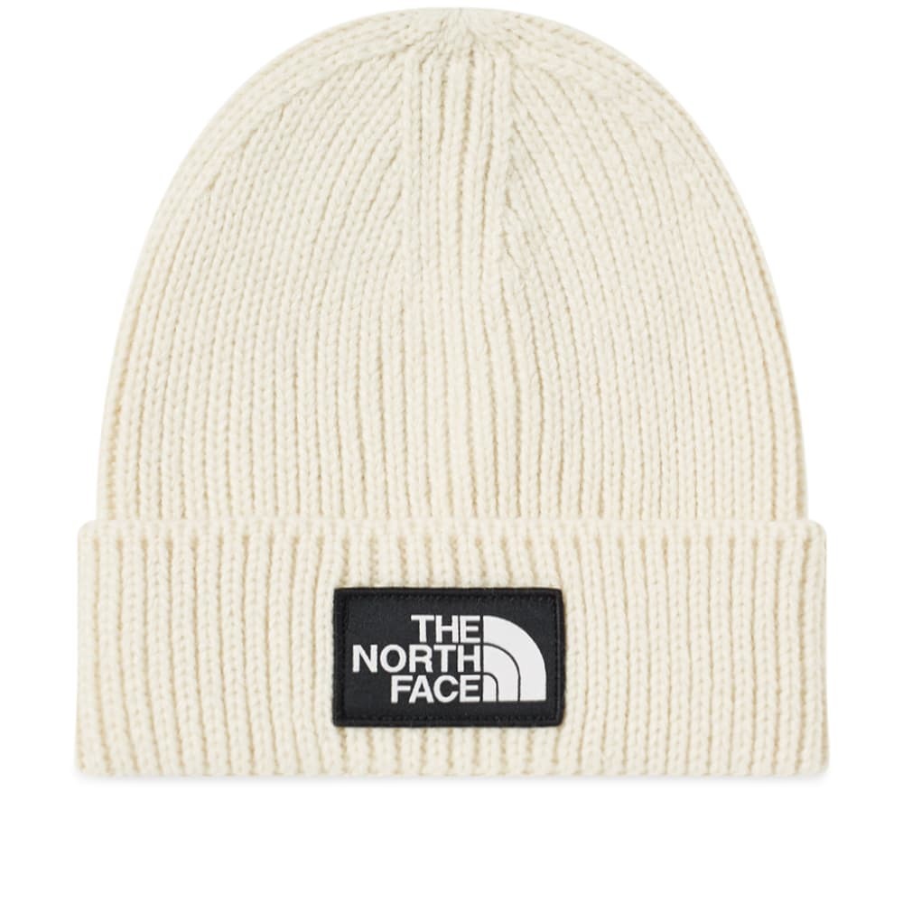 the north face logo box cuffed beanie hat