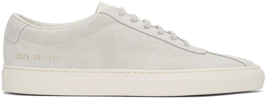 Photo: Common Projects Grey Suede Summer Edition Low Sneakers