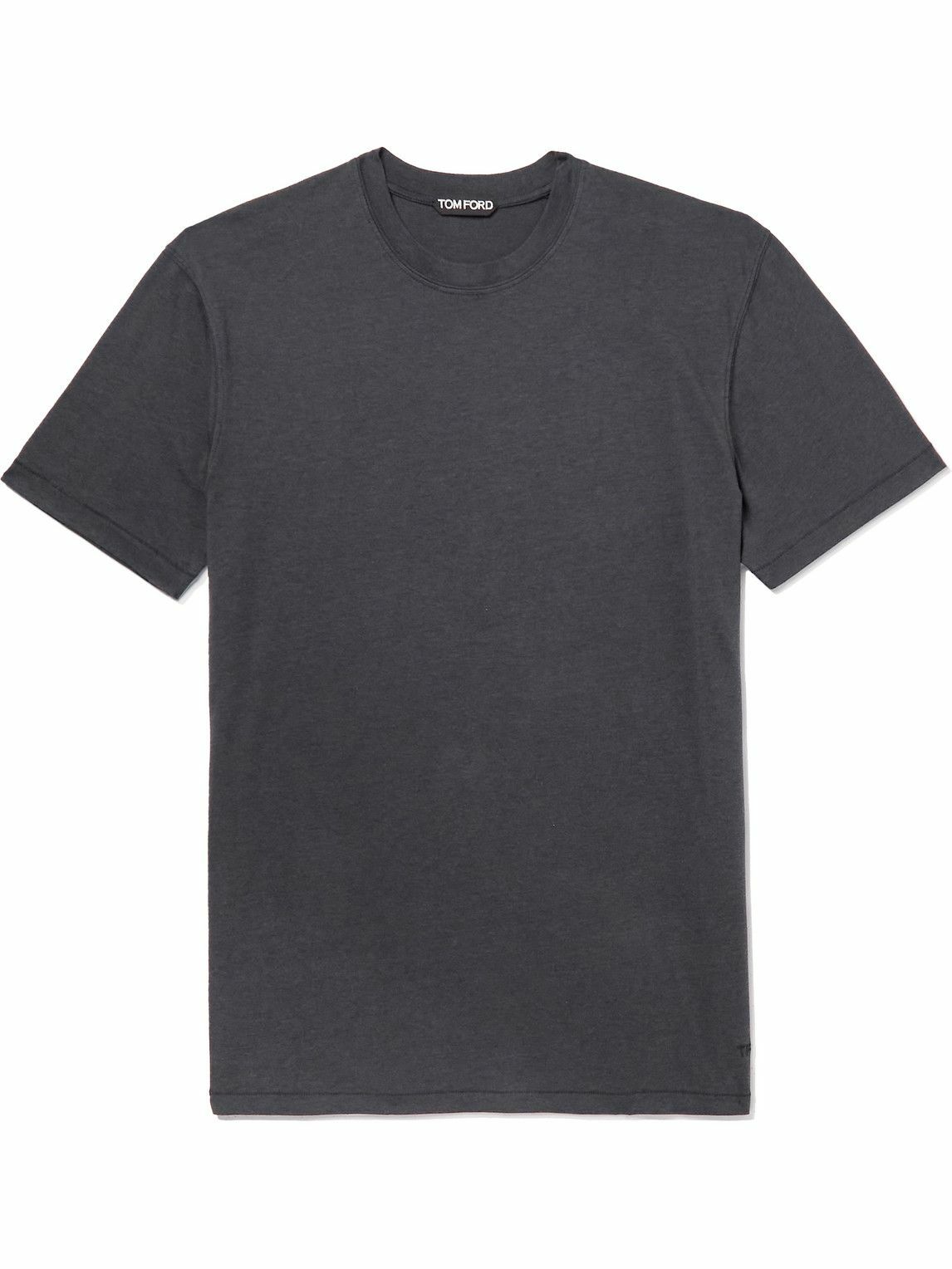 TOM FORD - Lyocell and Cotton-Blend Jersey T-Shirt - Black TOM FORD