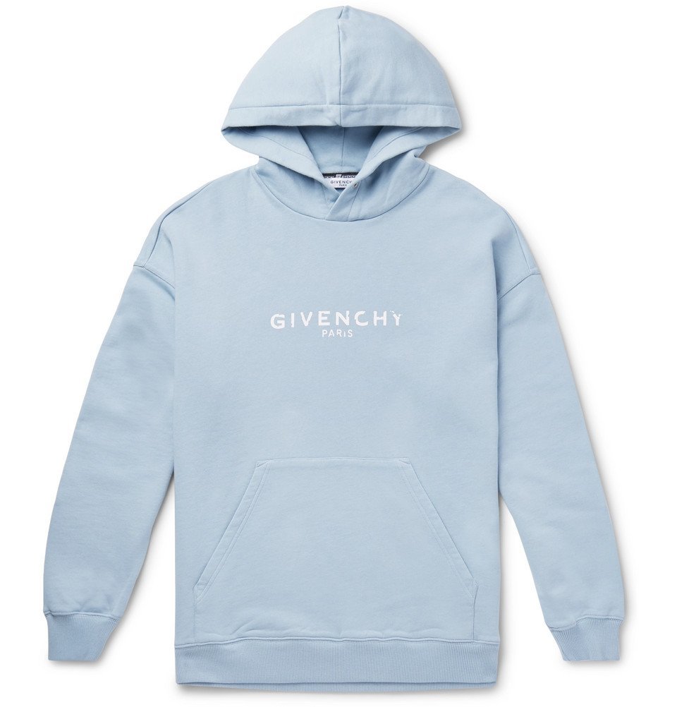 givenchy distressed hoodie blue