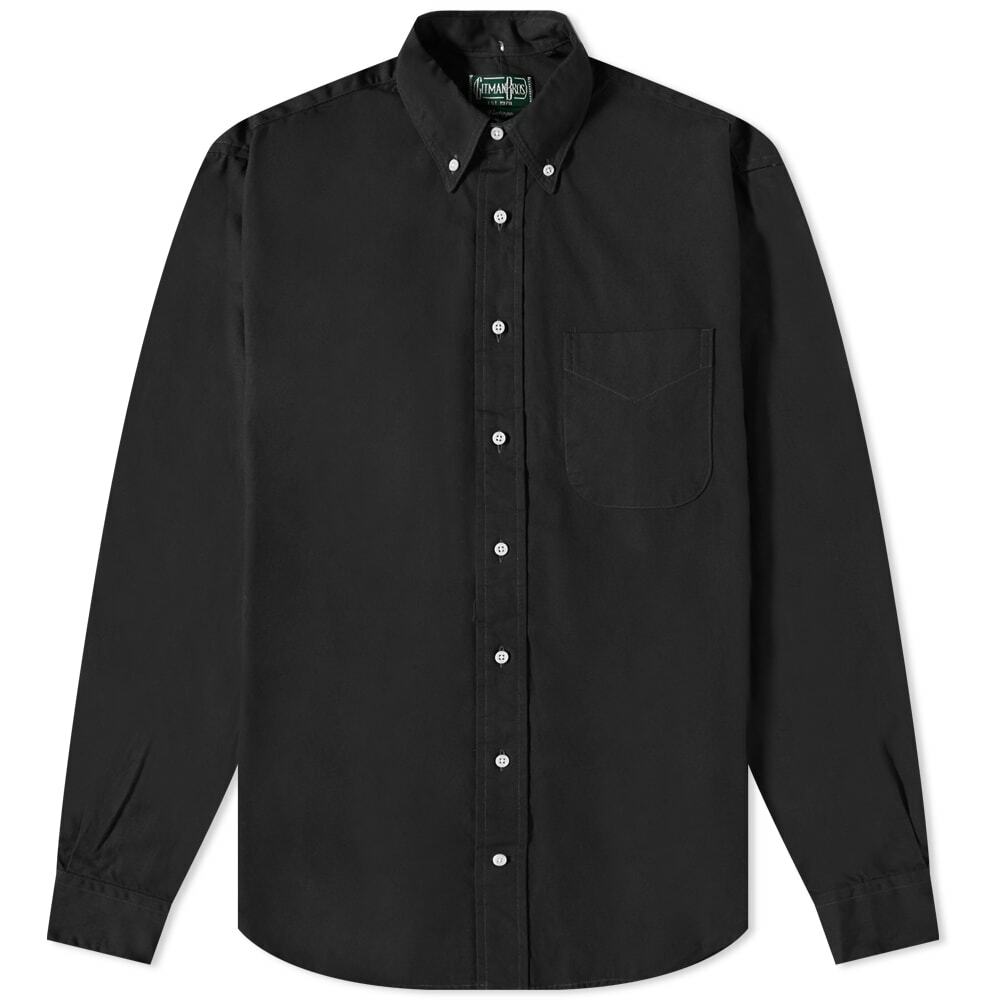 Gitman Vintage Men's Button Down Overdyed Oxford Shirt in Black Gitman