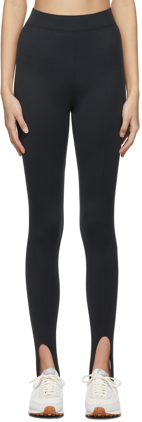 Norba Black Velour Stirrup Leggings Norba