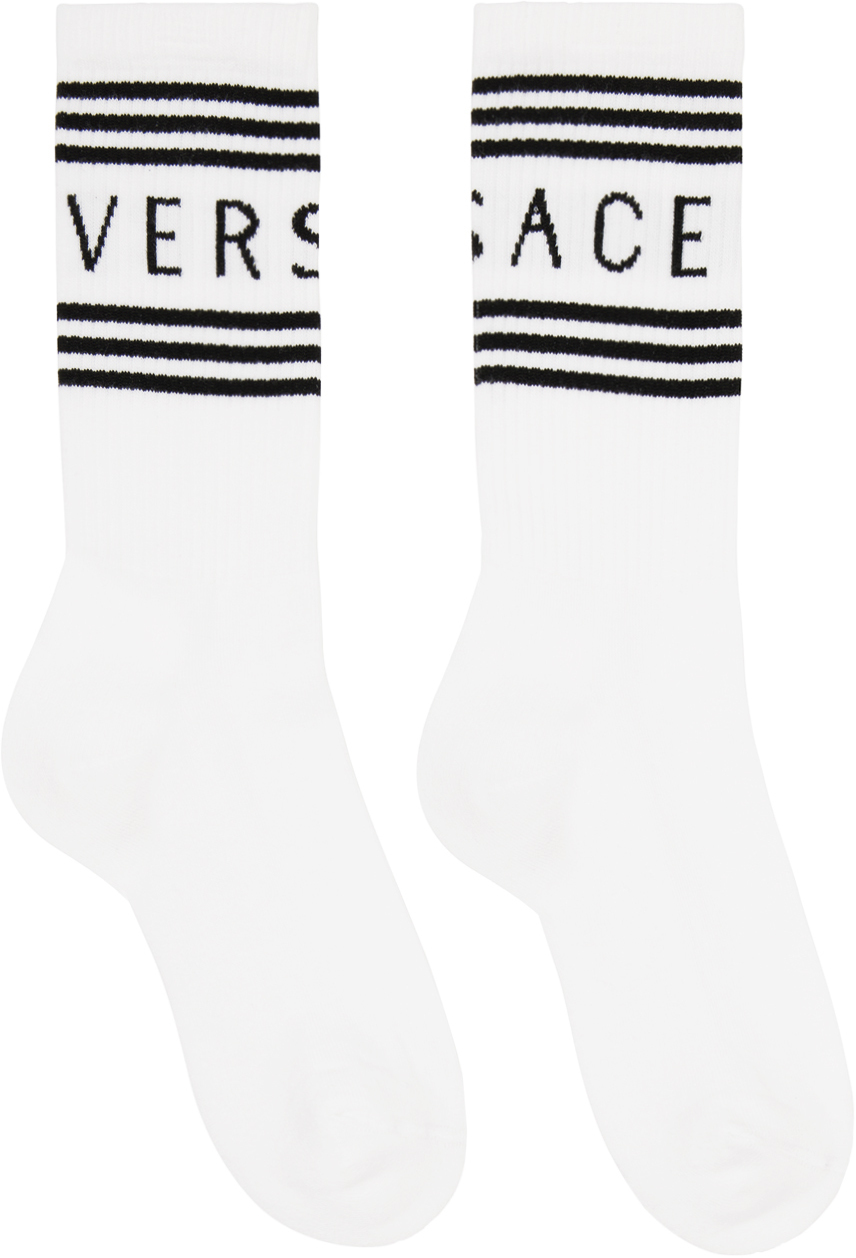Versace White Athletic Socks Versace