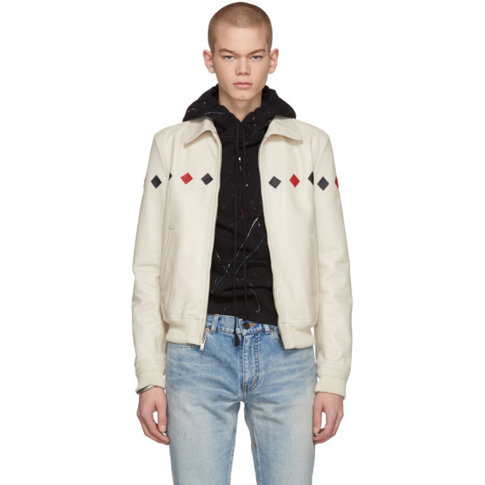 ysl white leather jacket