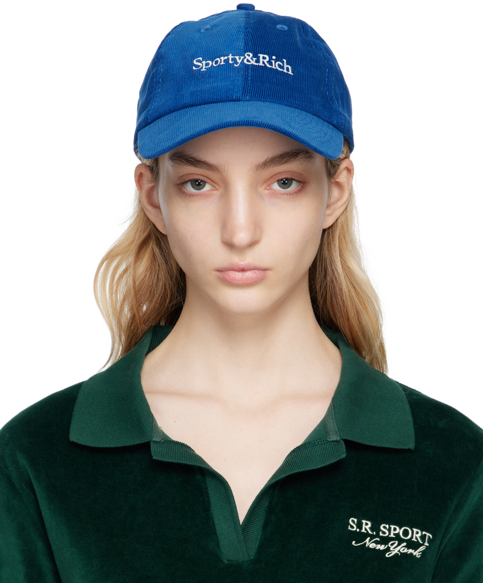 Sporty & Rich Blue Serif Logo Cap Sporty & Rich