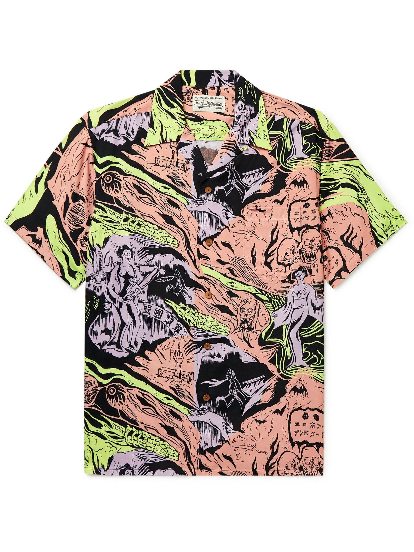 Wacko Maria CampCollar Printed Woven Shirt Pink Wacko Maria