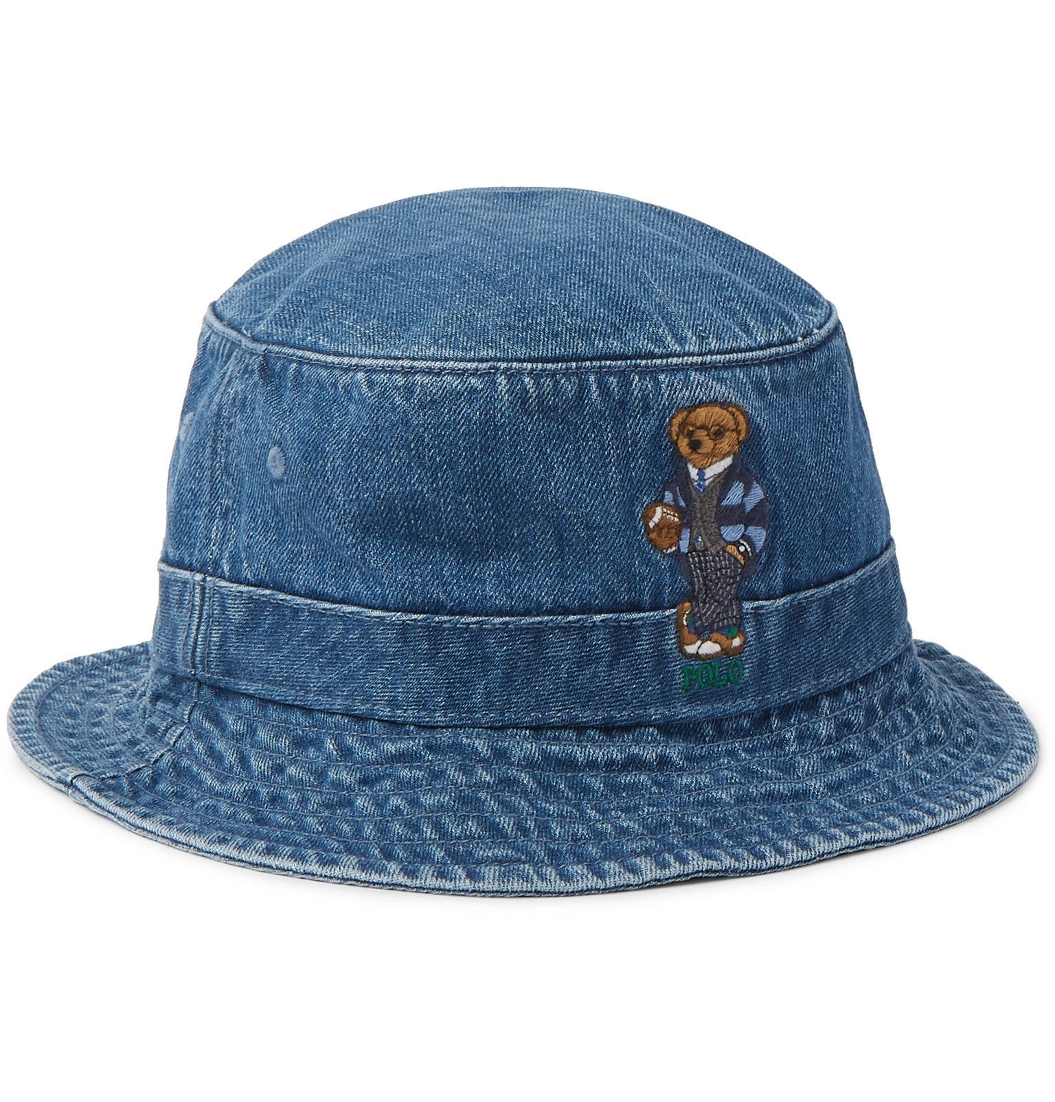 Polo Ralph Lauren - Embroidered Denim Bucket Hat - Blue Polo Ralph Lauren
