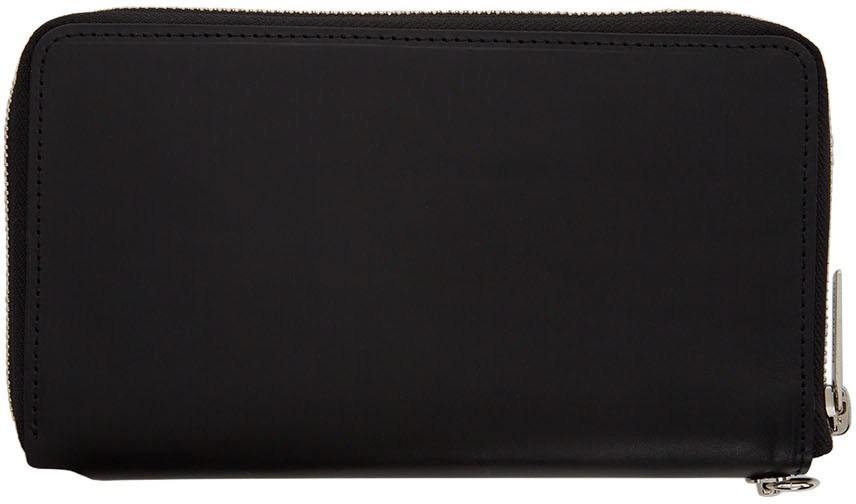 Yohji Yamamoto Black Leather Zip Wallet Yohji Yamamoto