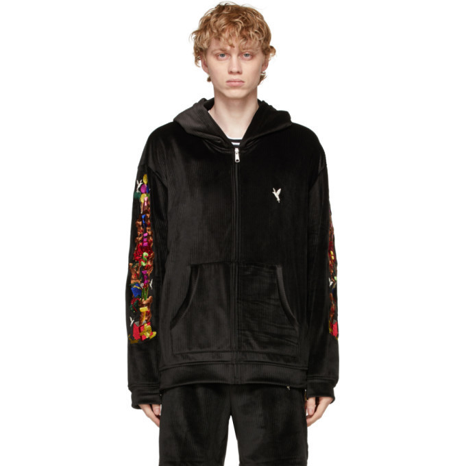 Doublet Black Chaos Embroidery Comfy Hoodie Doublet