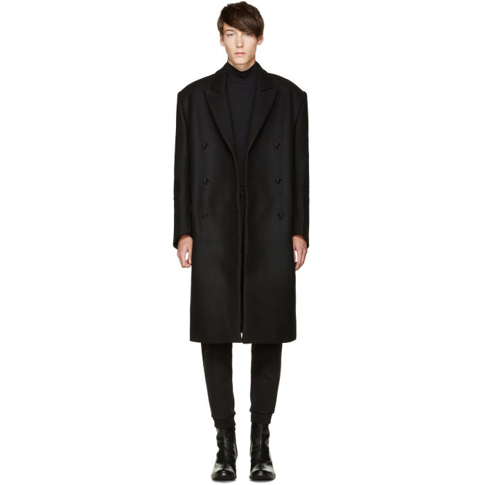 Vetements Black Oversized Double-Breasted Coat Vetements