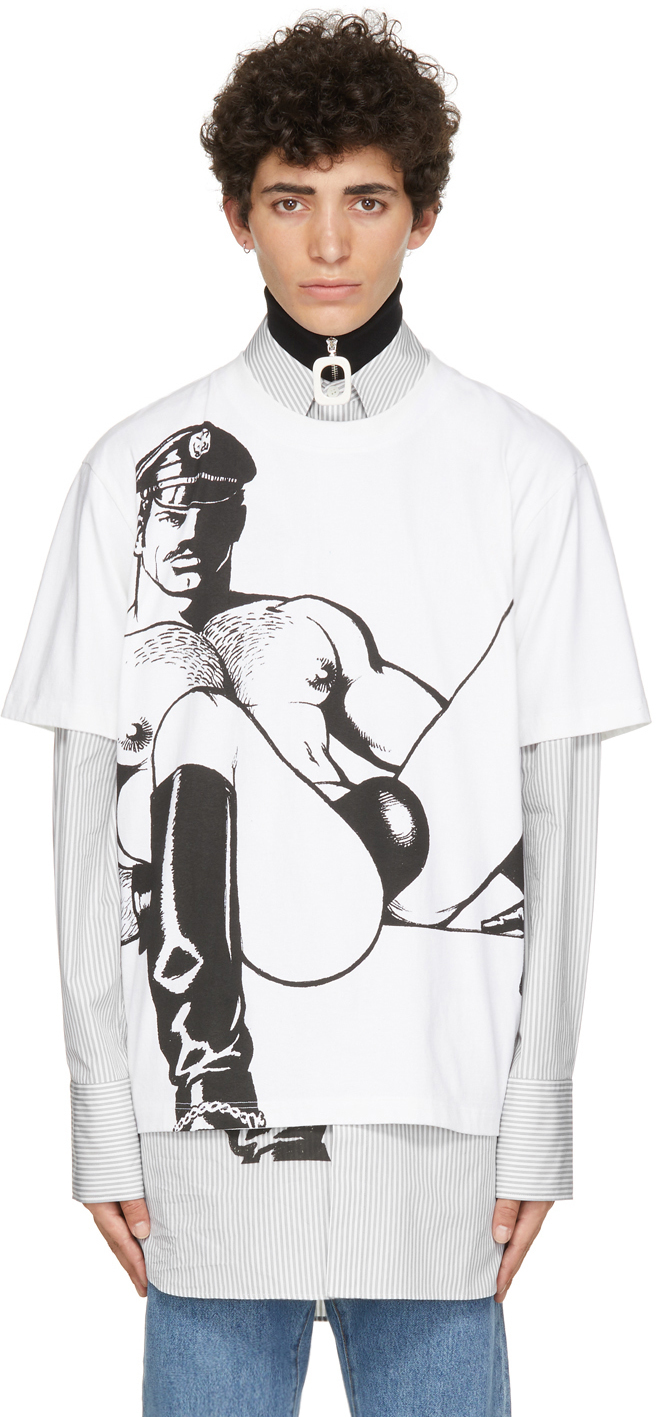 JW Anderson White Tom of Finland Oversized T-Shirt JW Anderson