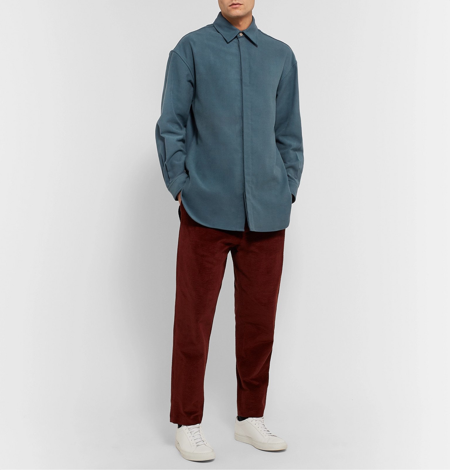 Deveaux - Modal and Cotton-Blend Shirt - Blue Deveaux New York