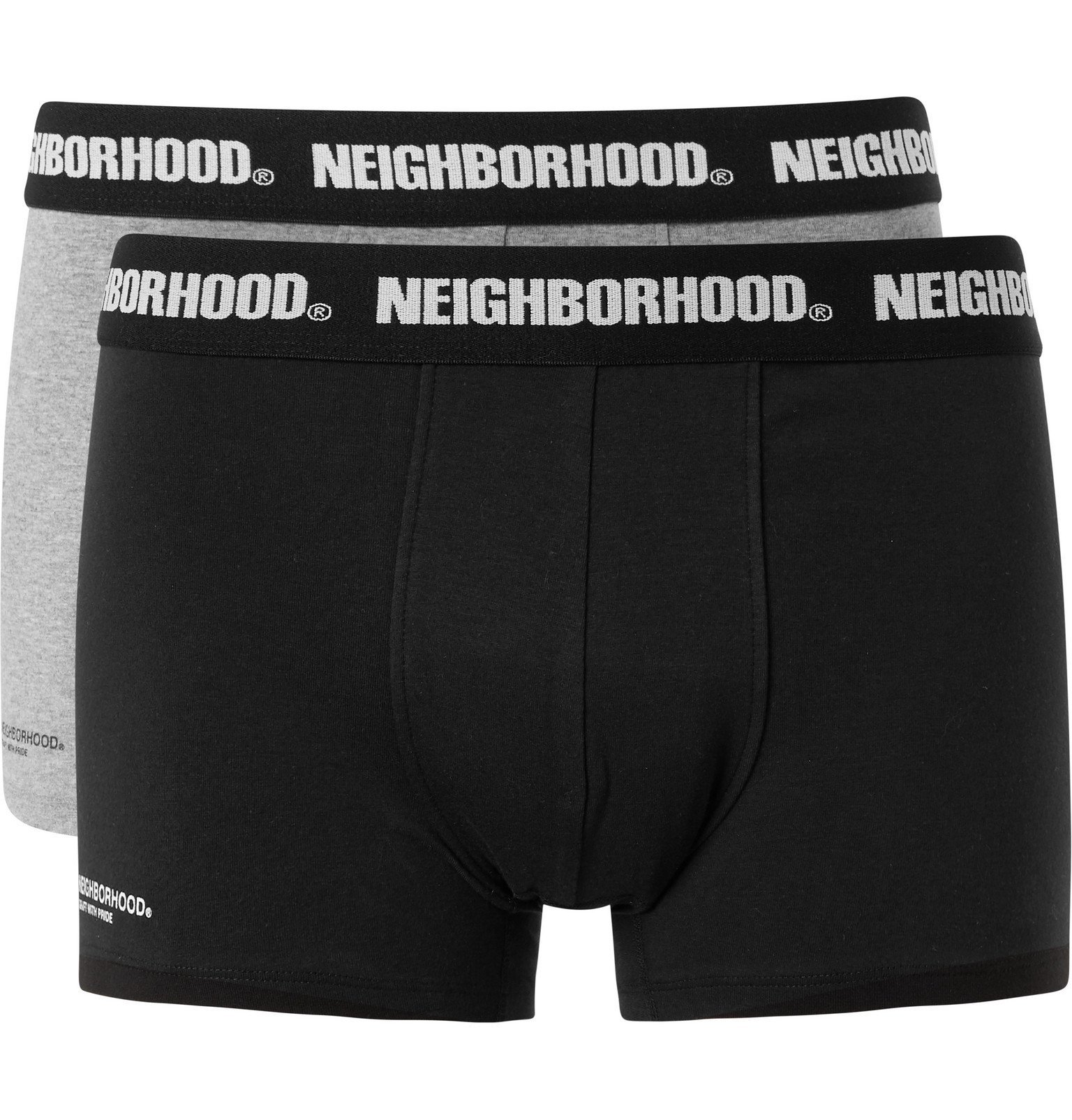 Photo: Neighborhood - Two-Pack Cotton-Blend Boxer Briefs - Black