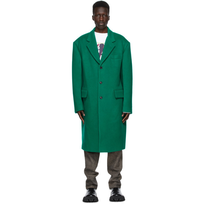 We11done Green Wool Single Coat We11done