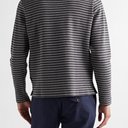 OLIVER SPENCER - Striped Waffle-Knit Organic Cotton-Jersey Sweater - Gray