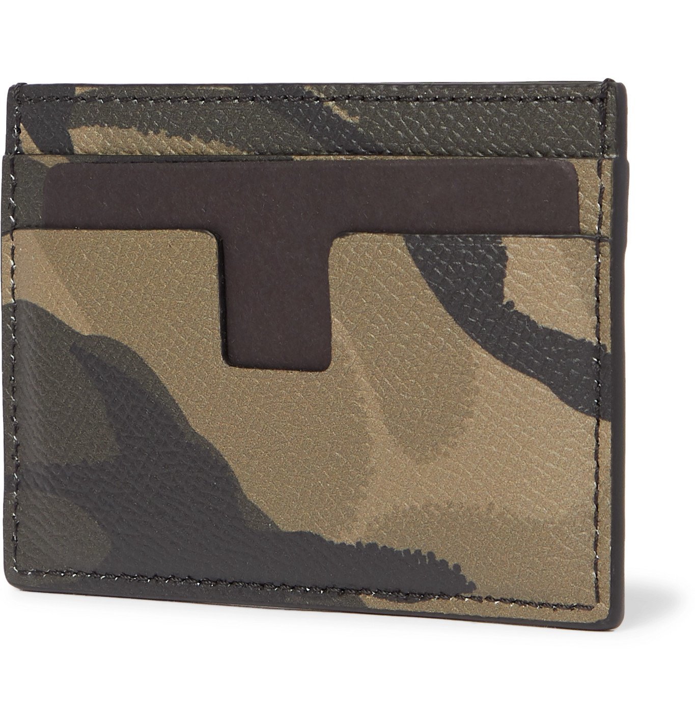 TOM FORD - Camouflage-Print Full-Grain Leather Cardholder - Gray TOM FORD