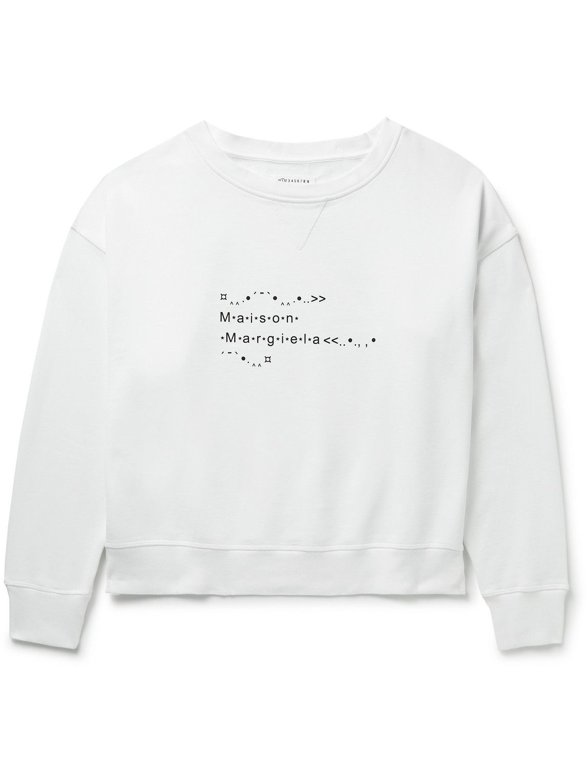 Maison Margiela Font Generator Logo Print Cotton Jersey Sweatshirt