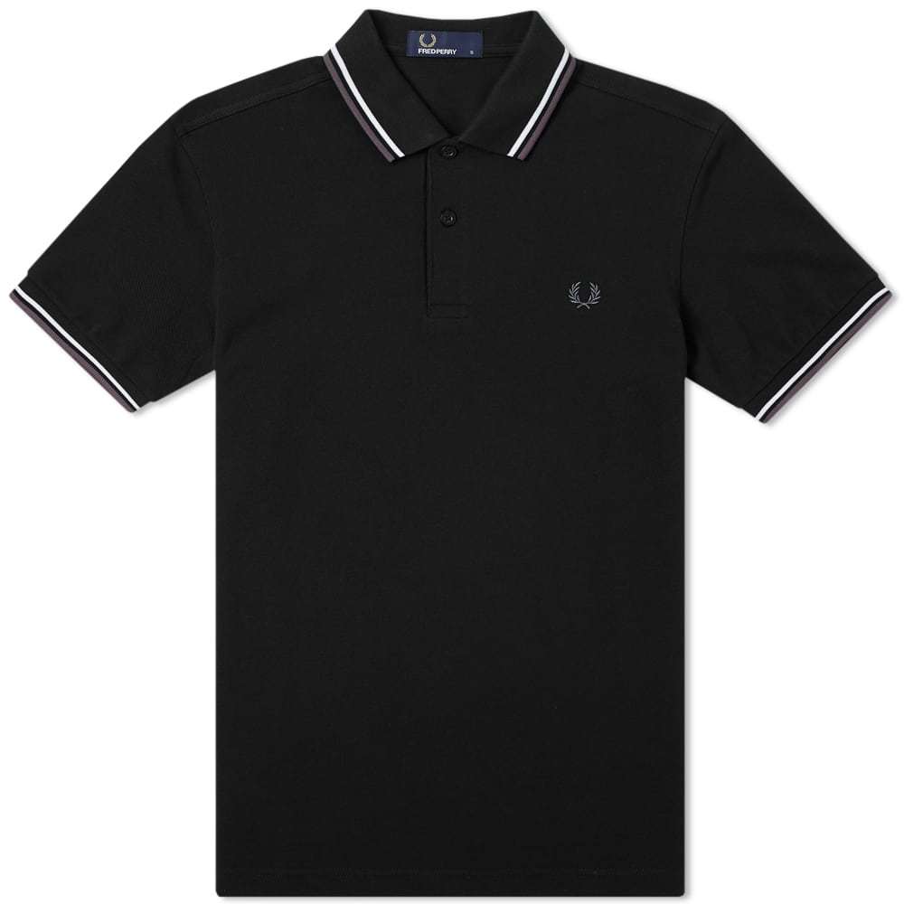 Fred Perry Twin Tipped Polo Black Fred Perry