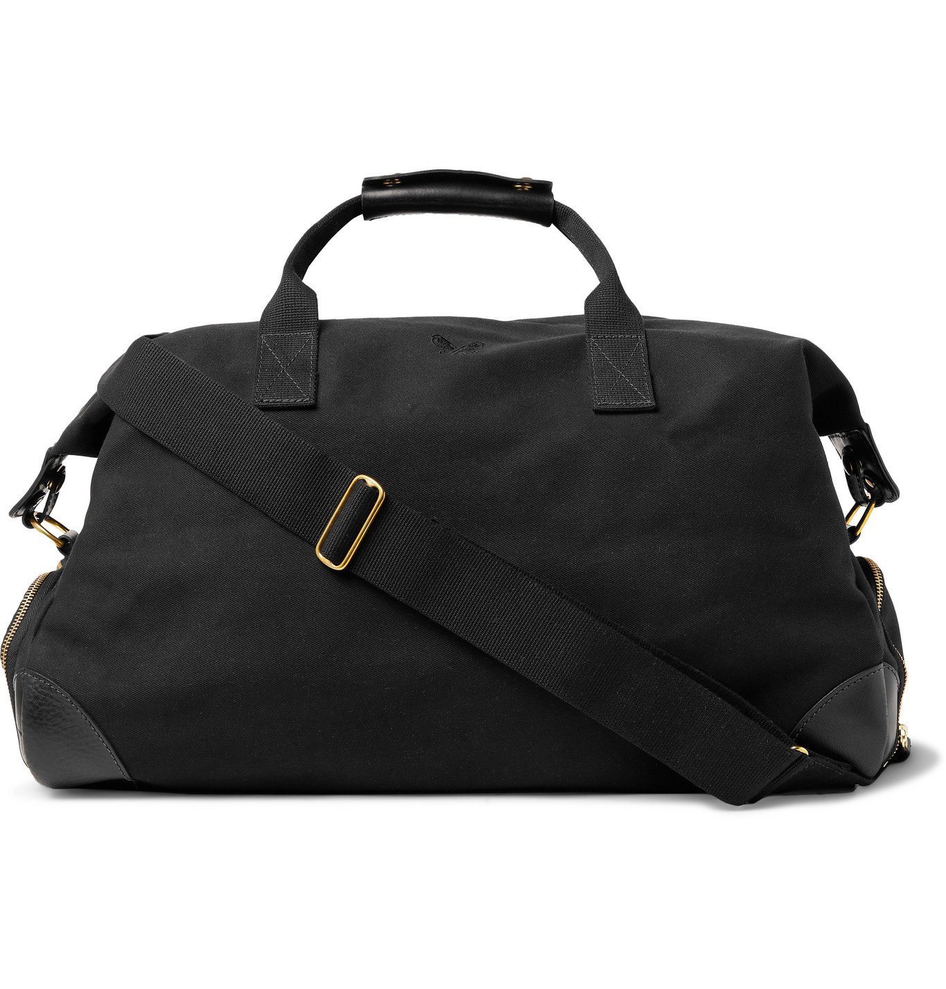 black leather weekend holdall