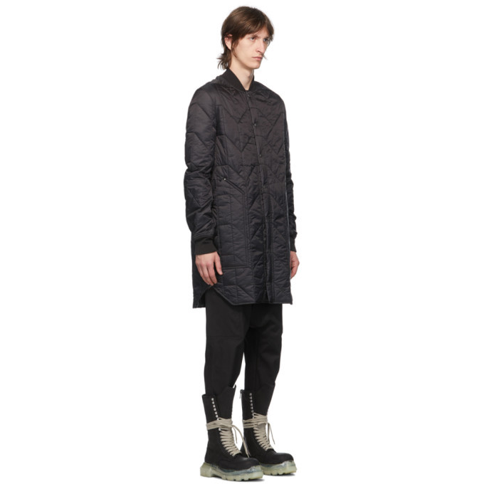 Rick Owens Black Quilted Liner Coat Rick Owens