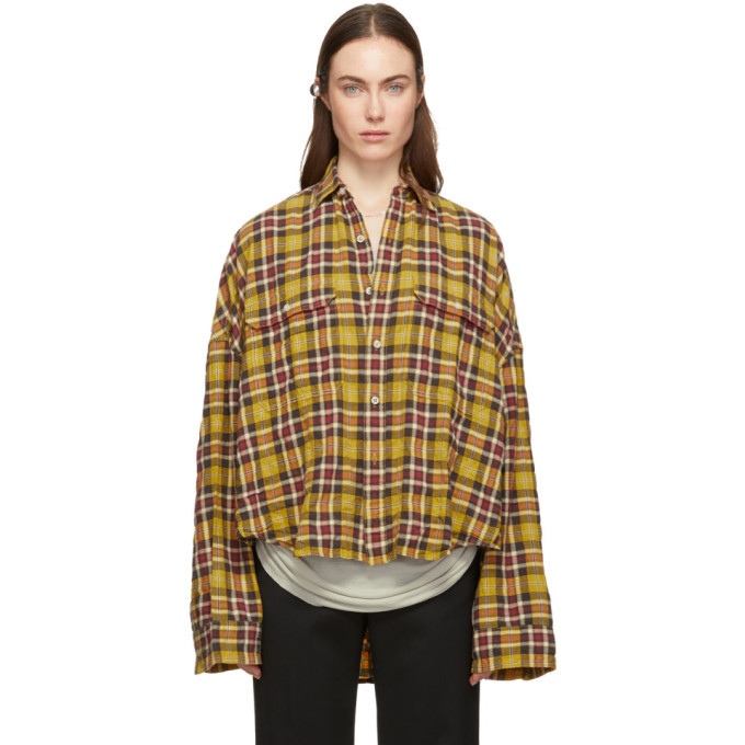 R13 Yellow Plaid Oversized Shirt R13