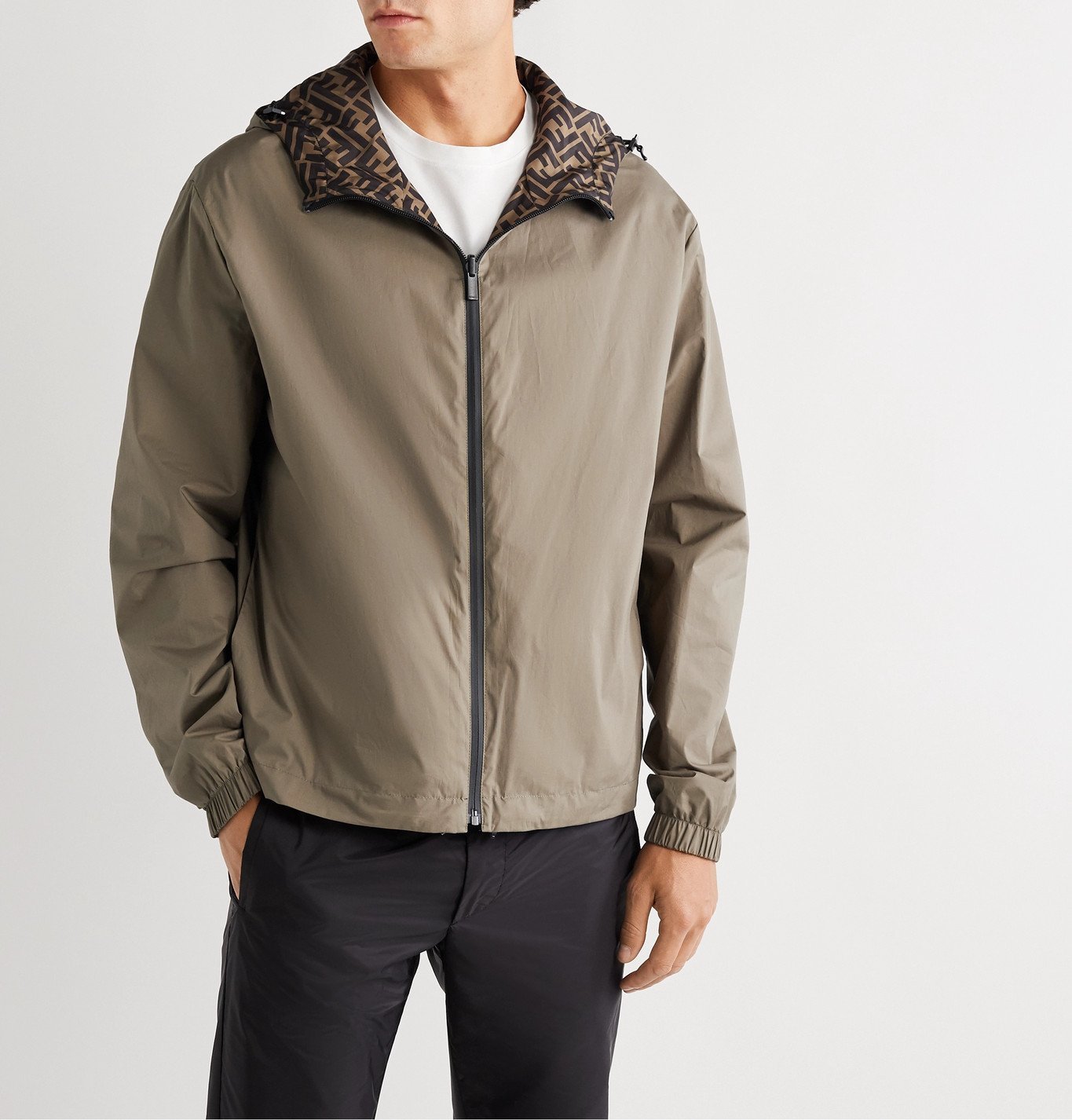 fendi men's reversible hooded coat