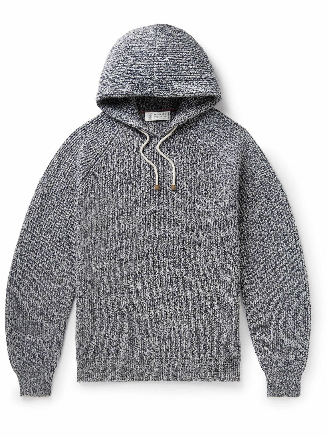 Brunello Cucinelli - Wool-Blend Hoodie - Blue Brunello Cucinelli