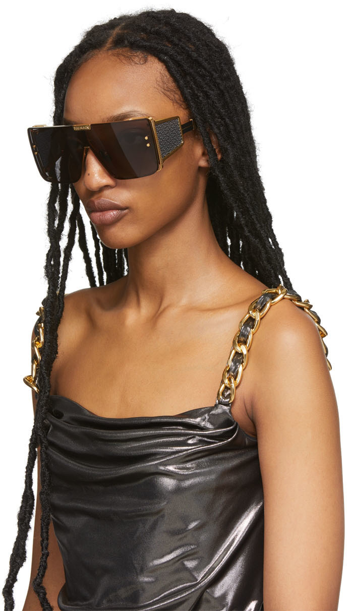 Balmain Black Wonderboy Monogram Sunglasses Balmain