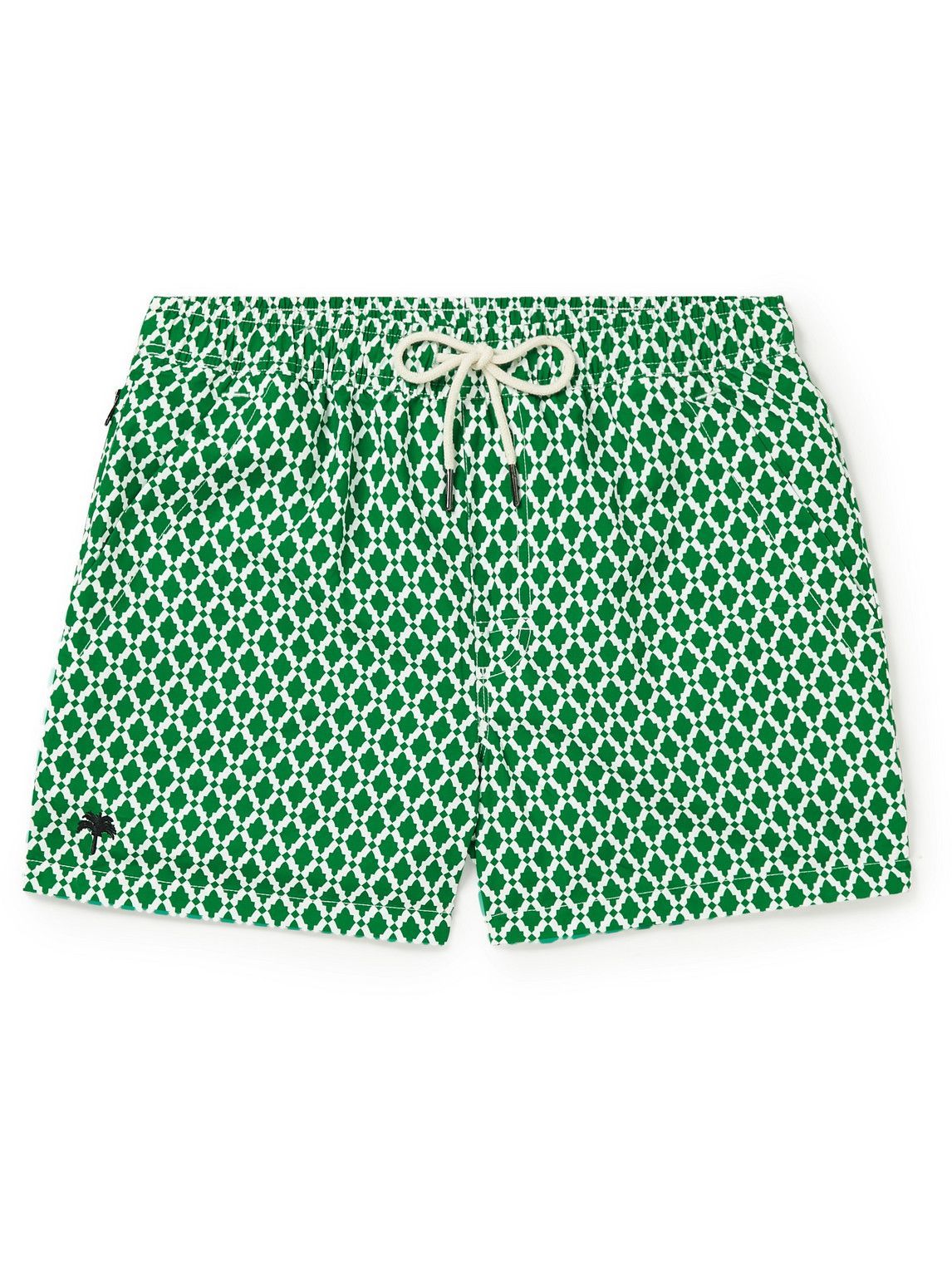 OAS - Short-Length Printed Swim Shorts - Green OAS