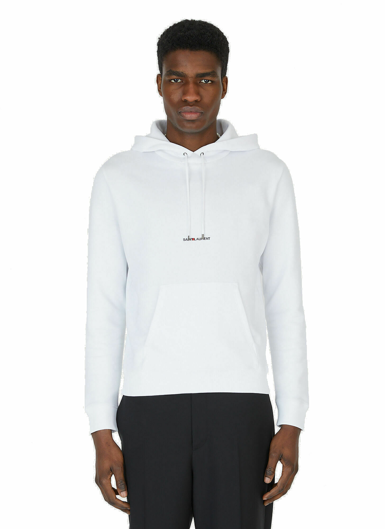 Rive Gauche Hooded Sweatshirt in White Saint Laurent