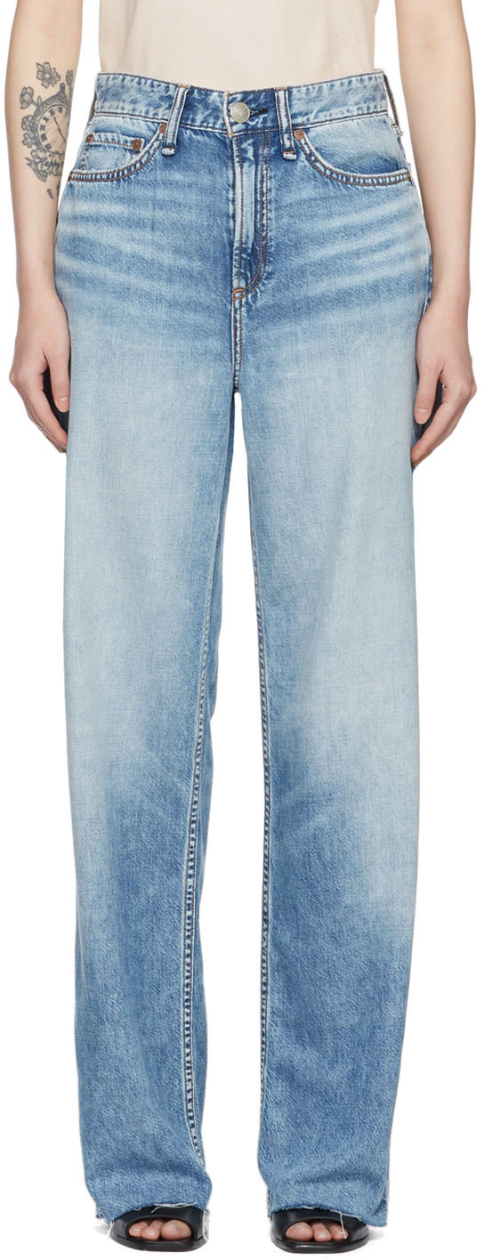 rag & bone Blue Logan Wide Leg Jeans Rag and Bone