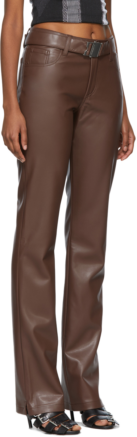 MISBHV Brown Faux-Leather Trousers MISBHV