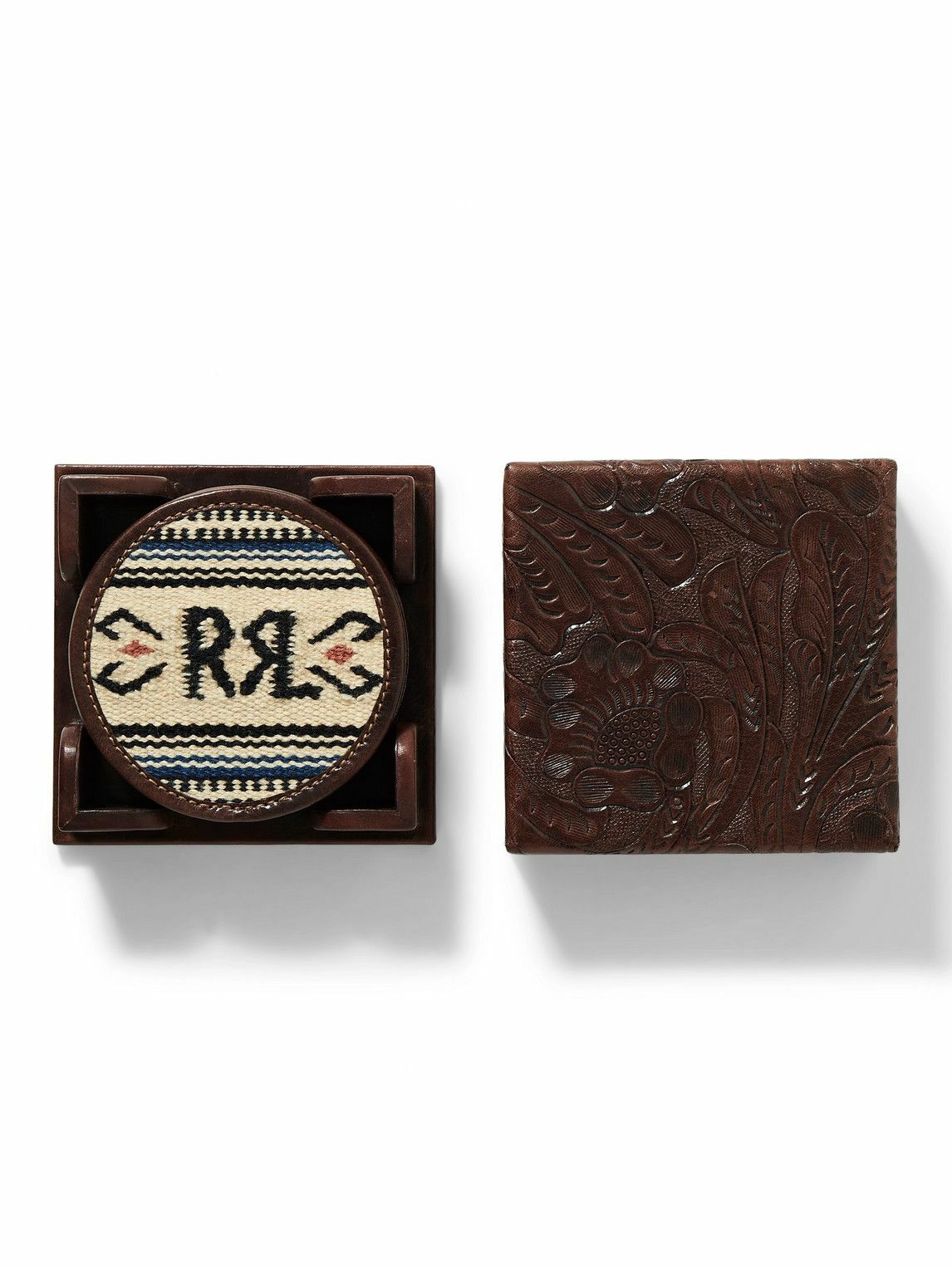 Photo: RRL - Set of Six Leather-Trimmed Wool and Cotton-Blend Jacquard Coasters