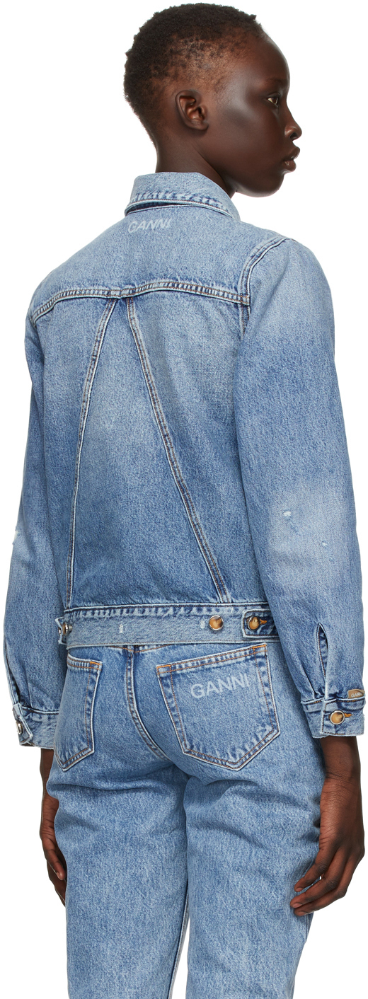 GANNI Blue Overwashed Denim Jacket GANNI
