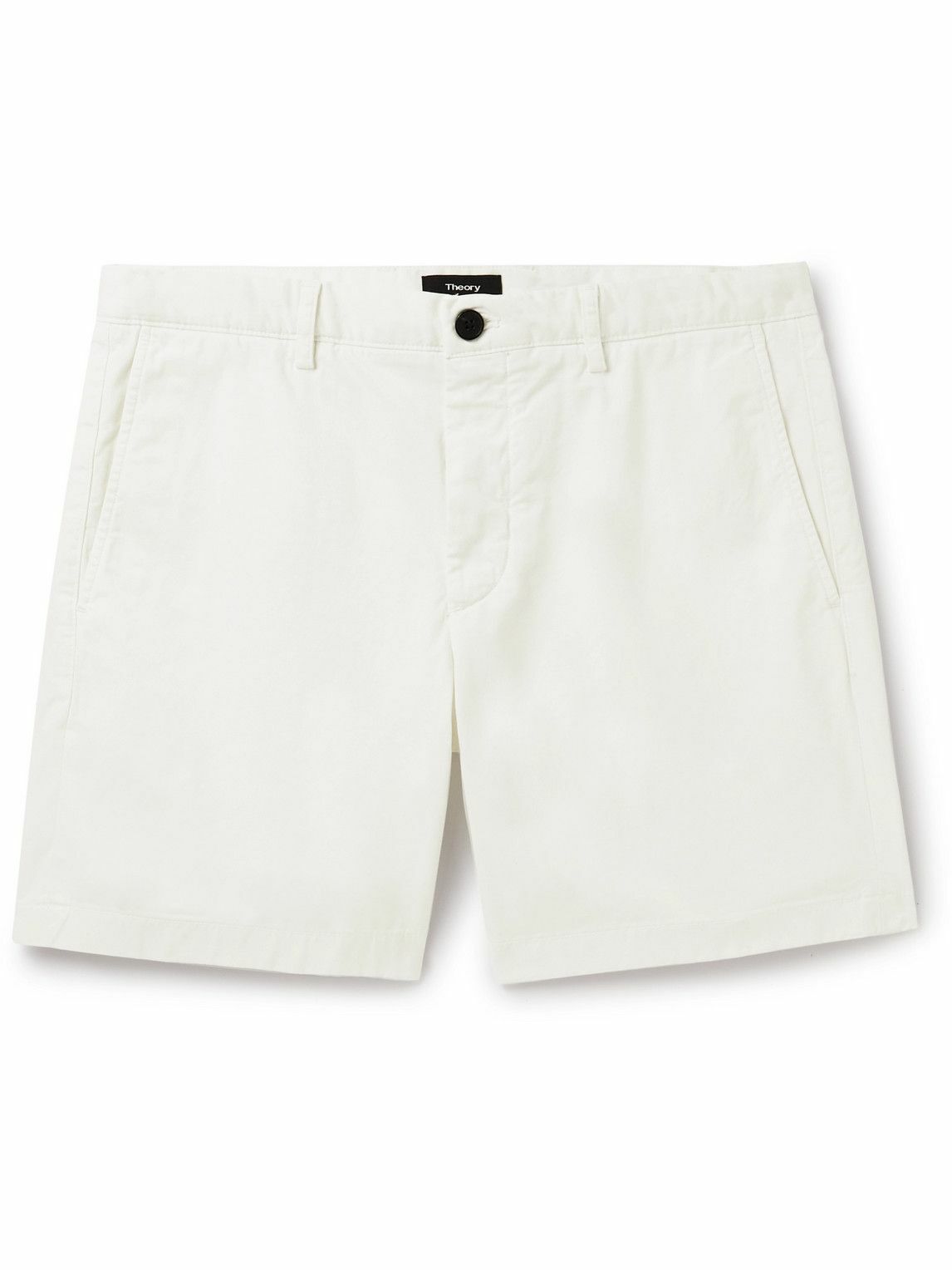 Theory - Zaine Straight-Leg Stretch-Cotton Chino Shorts - White Theory