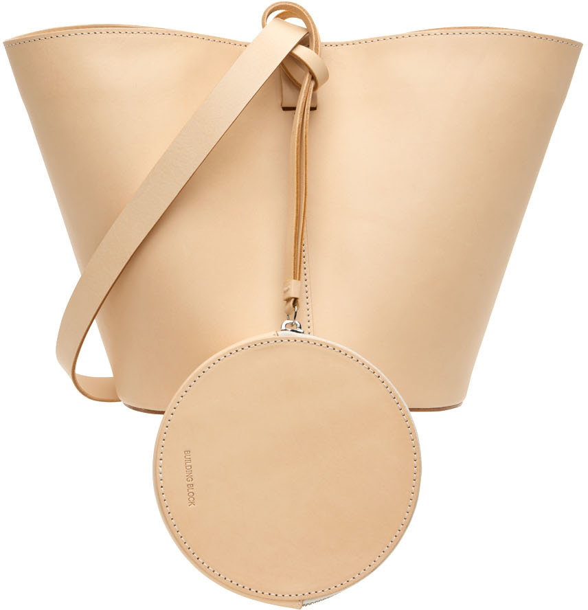 Photo: Building Block Beige Short Basket Shoulder Bag