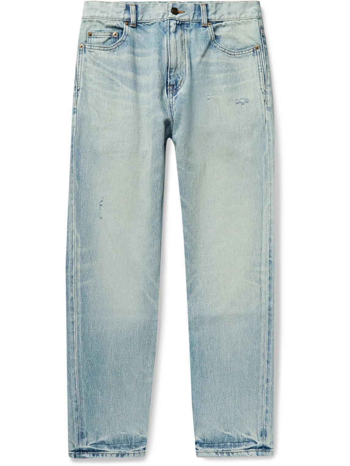 SAINT LAURENT - Slim-Fit Tapered Distressed Jeans - Blue Saint Laurent