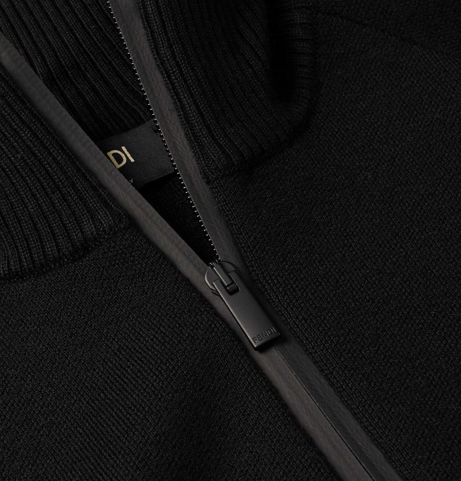 Fendi - Logo-Jacquard Wool Zip-Up Track Jacket - Black Fendi