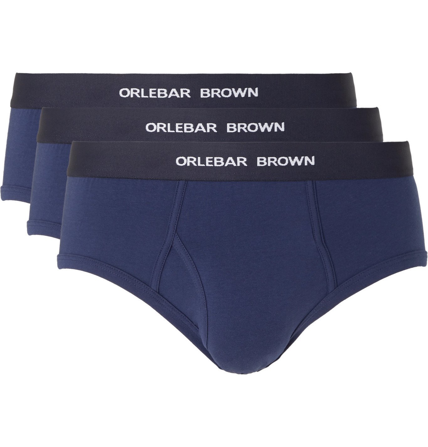 Orlebar Brown - Three-Pack Stretch-Cotton Briefs - Blue Orlebar Brown