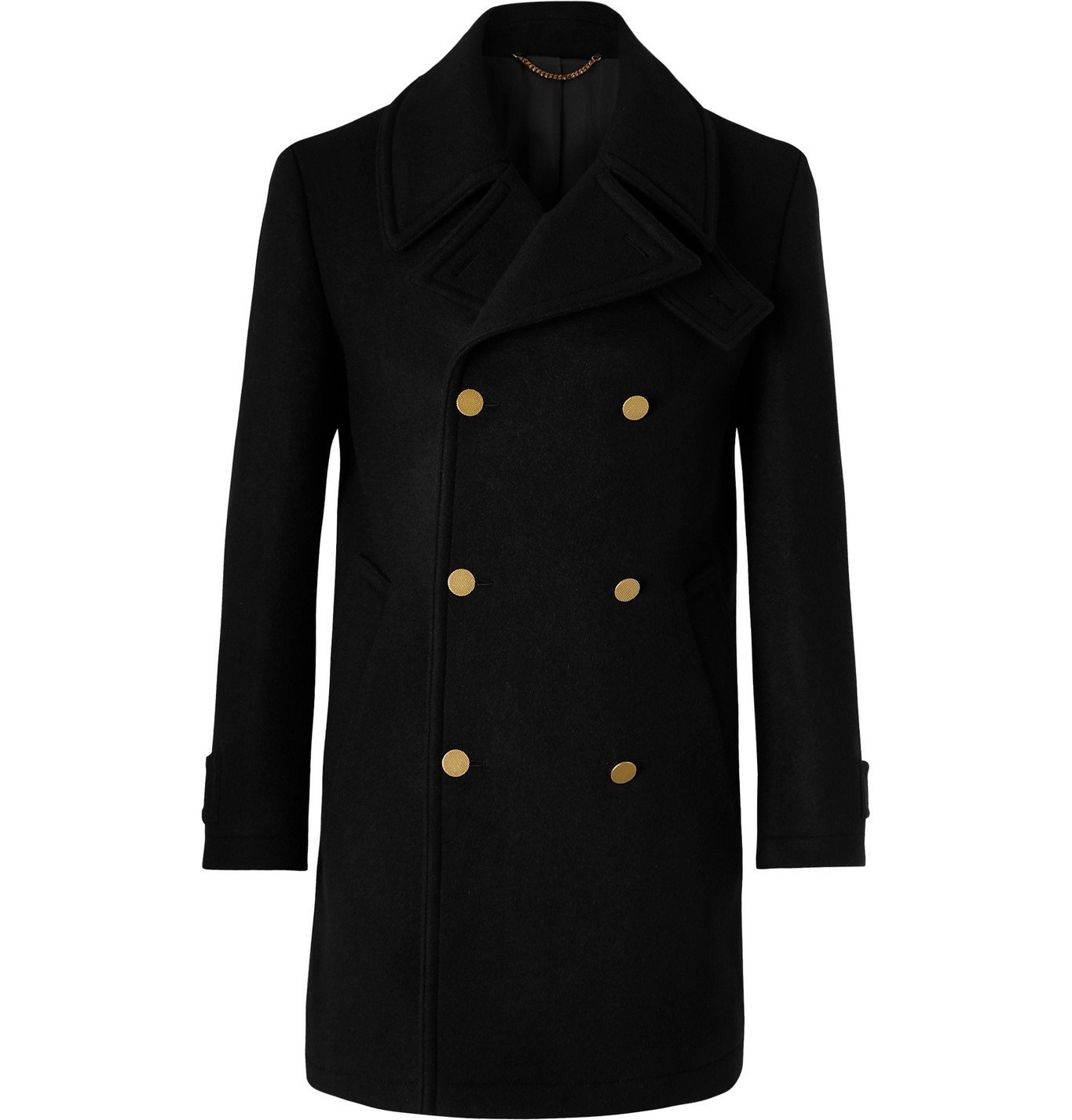 DUNHILL - Double-Breasted Wool and Cashmere-Blend Peacoat - Black Dunhill